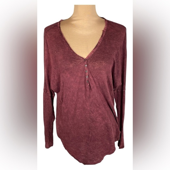 Free People We The Free Line By Line Henley Tee Small - Picture 1 of 7